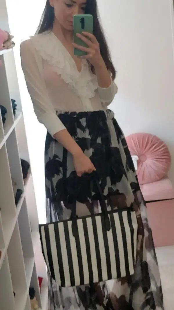 Gonna lunga elegante Due varianti bianco nero bianco rosso