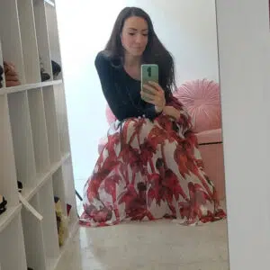 Gonna lunga elegante Due varianti bianco nero bianco rosso