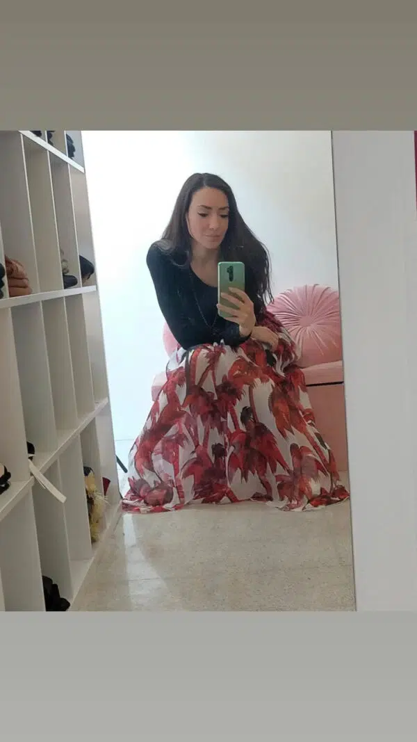 Gonna lunga elegante Due varianti bianco nero bianco rosso