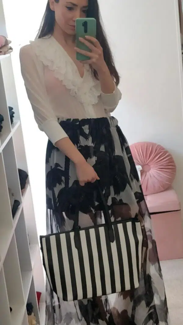 Gonna lunga elegante Due varianti bianco nero bianco rosso