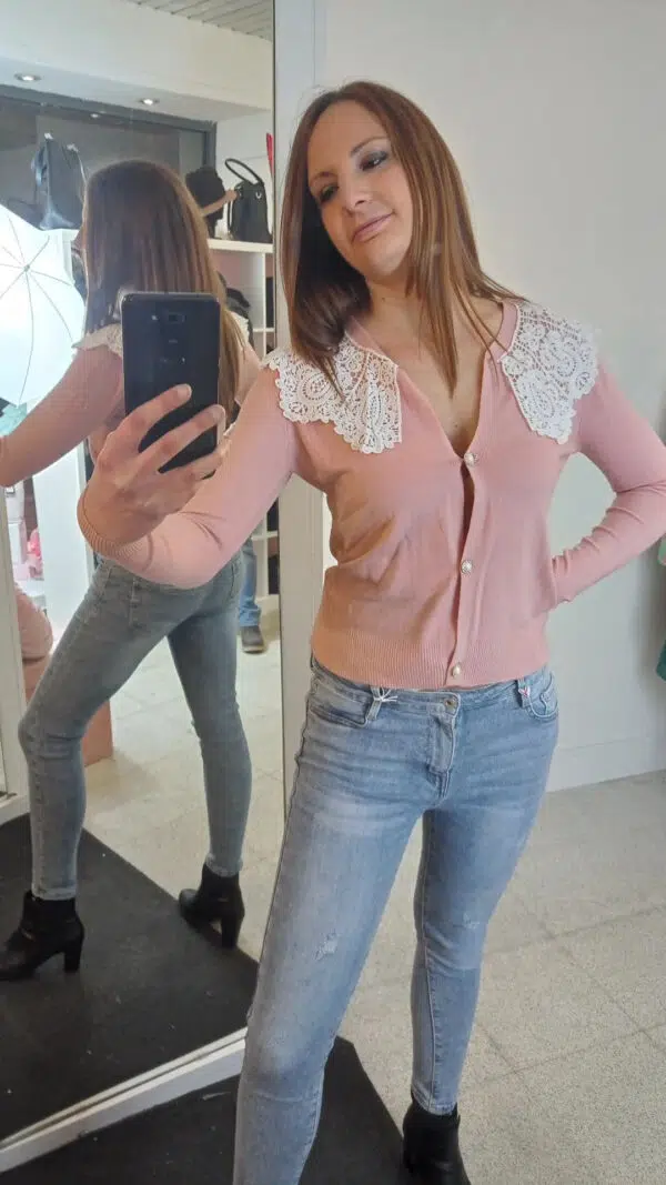 Cardigan Collone pizzo Art. Fiore