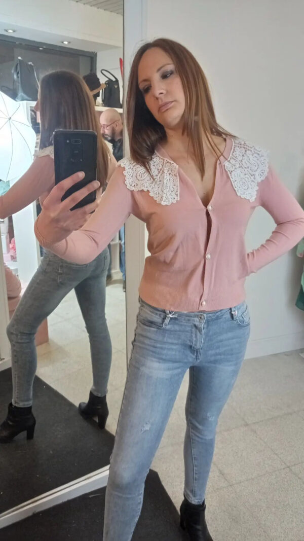 Cardigan Collone pizzo Art. Fiore