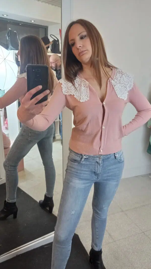 Cardigan Collone pizzo Art. Fiore