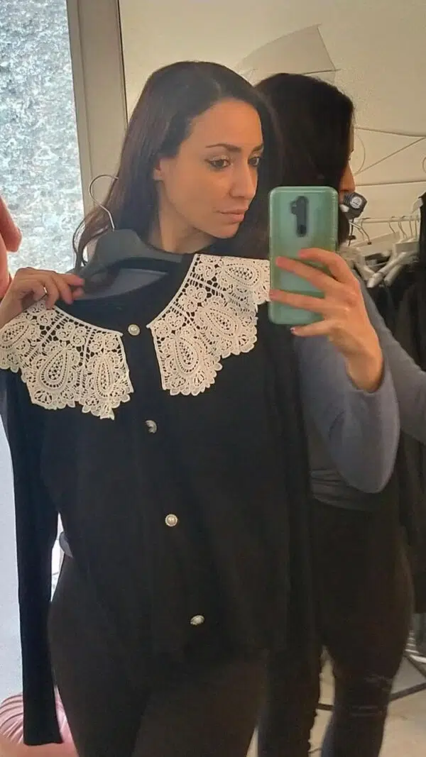 Cardigan Collone pizzo Art. Fiore