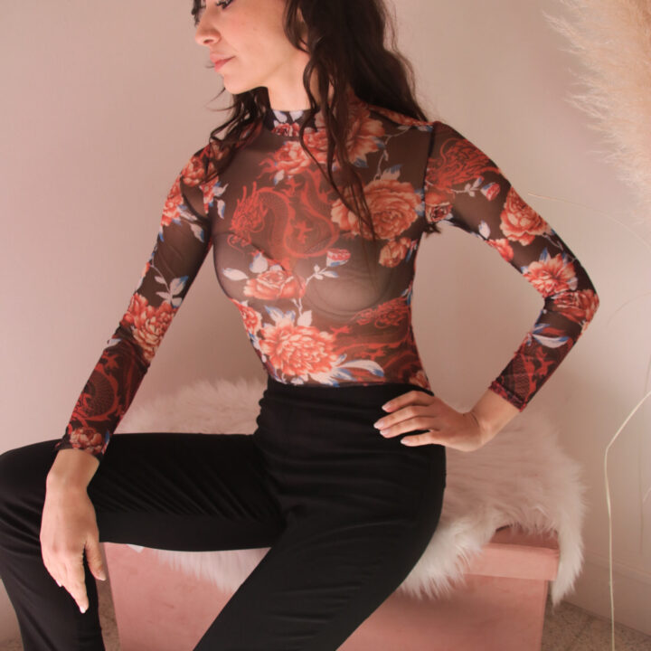 Body Esternabile in Tulle Microretato: Eleganza Seducente per la Donna Sofisticata