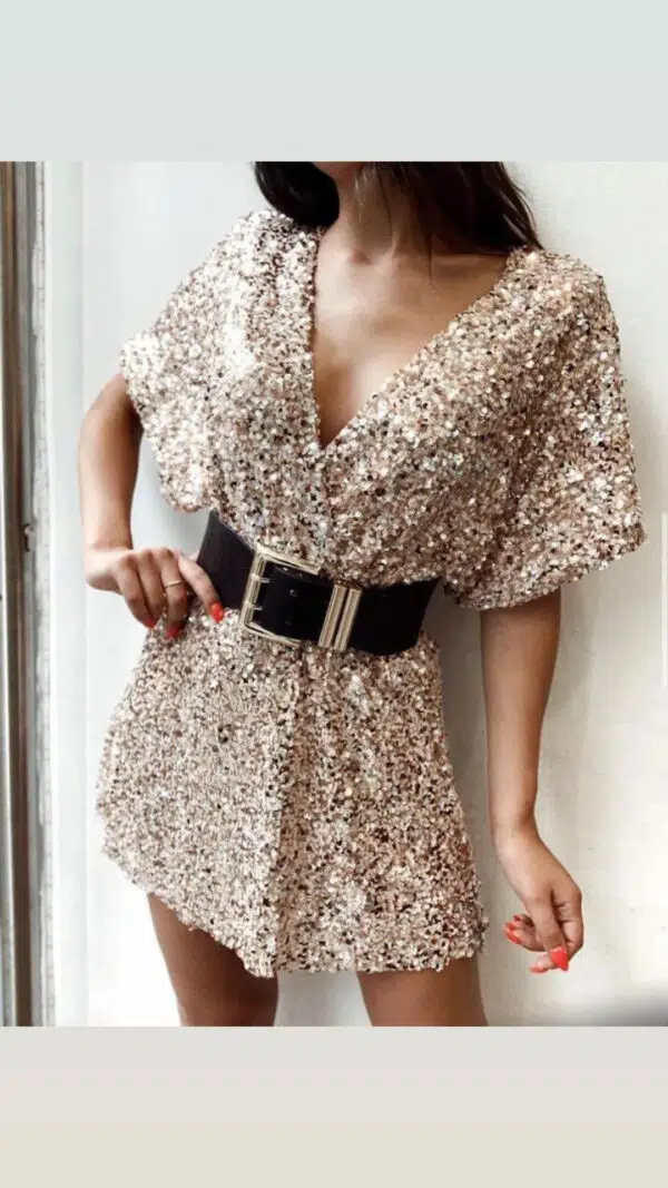 Mini abito con pantaloncino in paillettes Art. Brio