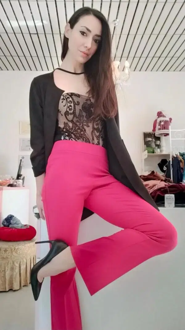 Pantalone a zampina con elastico in vita Art. Vita