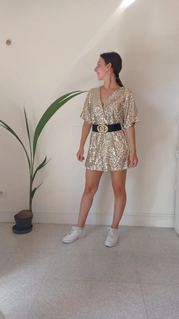 Mini abito con pantaloncino in paillettes Art. Brio