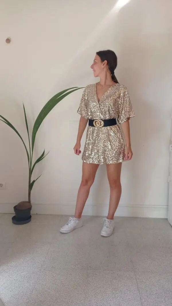 Mini abito con pantaloncino in paillettes Art. Brio