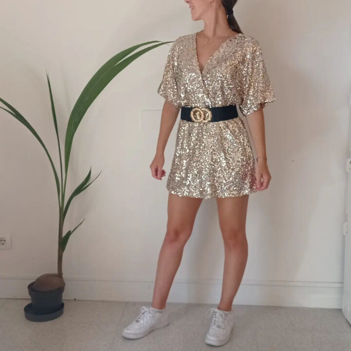 Mini abito con pantaloncino in paillettes Art. Brio