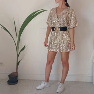 Mini abito con pantaloncino in paillettes Art. Brio