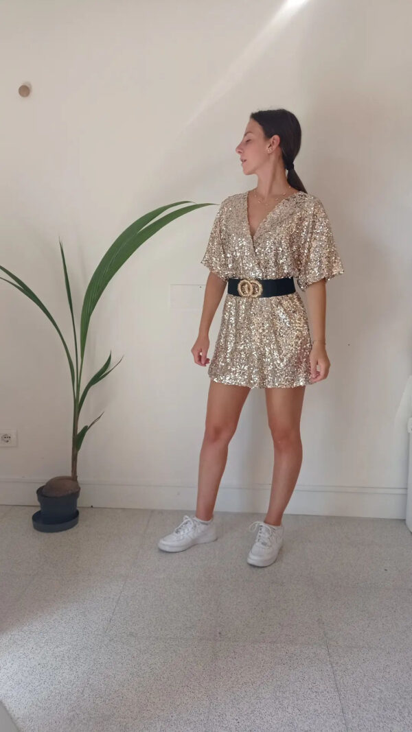 Mini abito con pantaloncino in paillettes Art. Brio