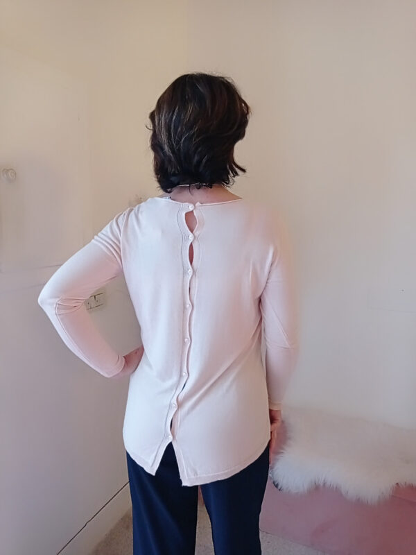 Cardigan in viscosa rosa con allacciatura posteriore - Perfetto per la primavera estate