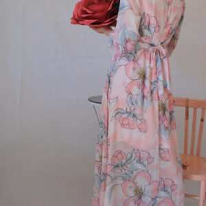 Abito elegante fiori di pesco