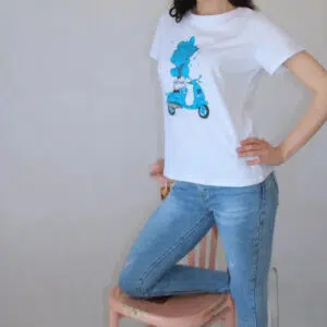 T shirt con strass Art. Un cuore in Vespa