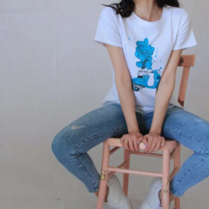 T shirt con strass Art. Un cuore in Vespa