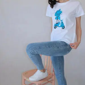 T shirt con strass Art. Un cuore in Vespa