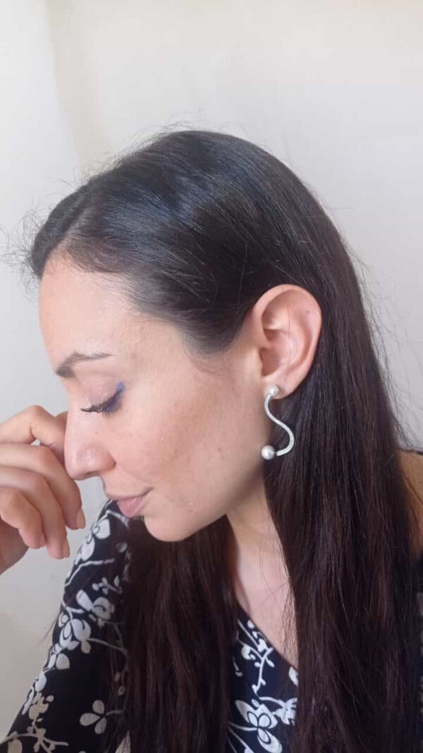 Orecchini con perle ecologiche e strass Art. Sold