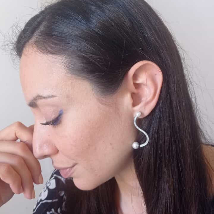 Orecchini con perle ecologiche e strass Art. Sold