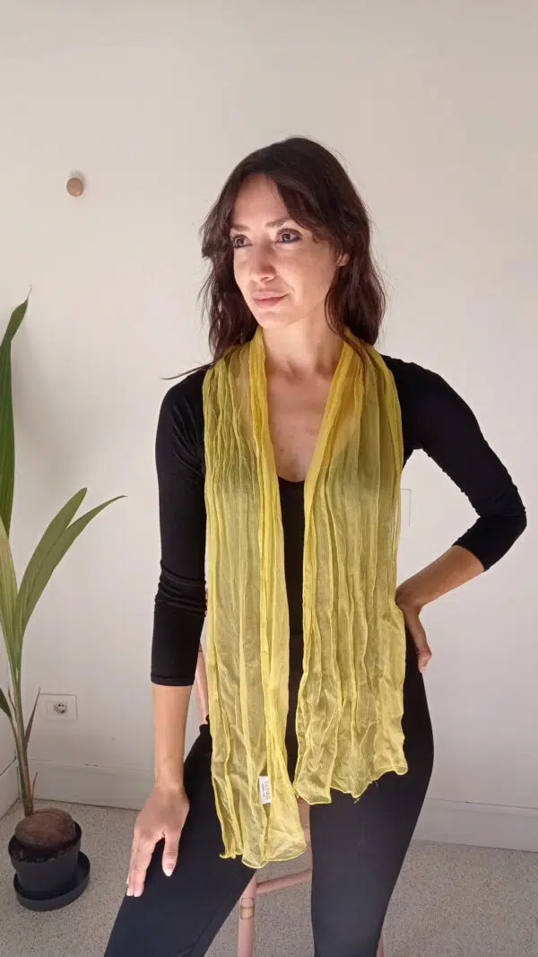 Stola in viscosa di tulle giallo Art. Sole