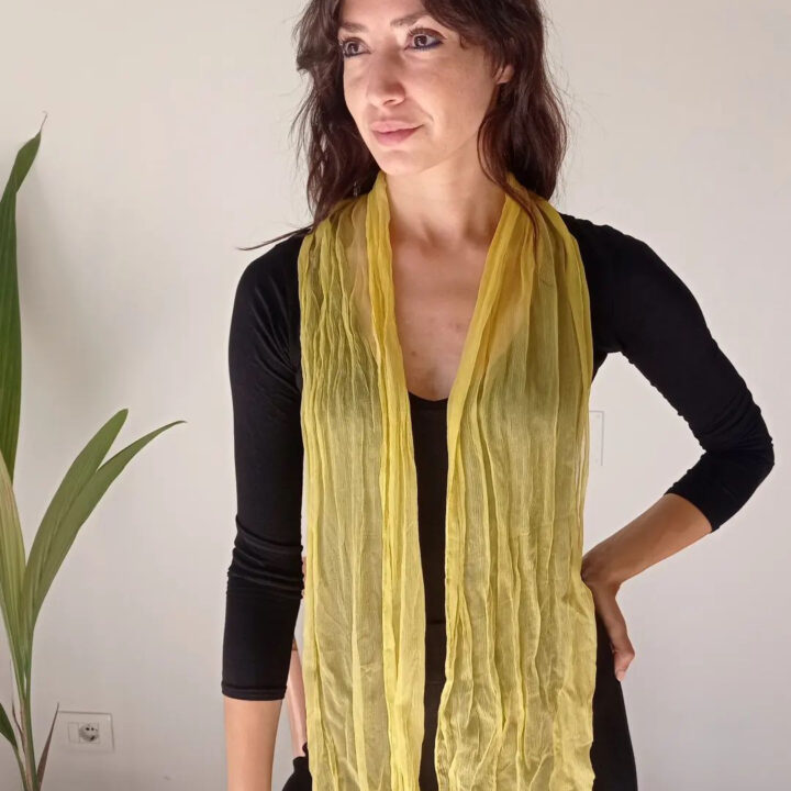 Stola in viscosa di tulle giallo Art. Sole