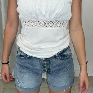 Top in cotone con pizzo Art Moon