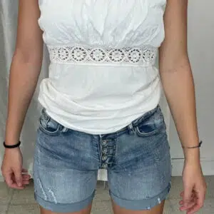 Top in cotone con pizzo Art Moon