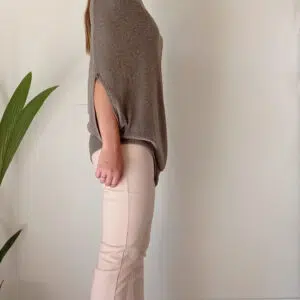 maglia lurex taglio over grigio tortora lurex