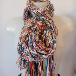 Sciarpa Multicolore con Frange - Stile Boho Chic Lunga 220 cm | La Strega di Biancaneve Arezzo