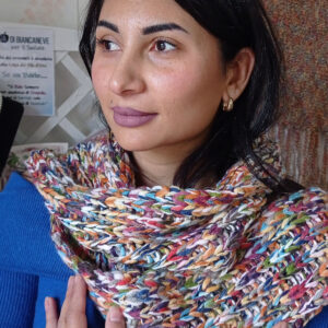 Sciarpa Multicolore con Frange - Stile Boho Chic Lunga 220 cm | La Strega di Biancaneve Arezzo