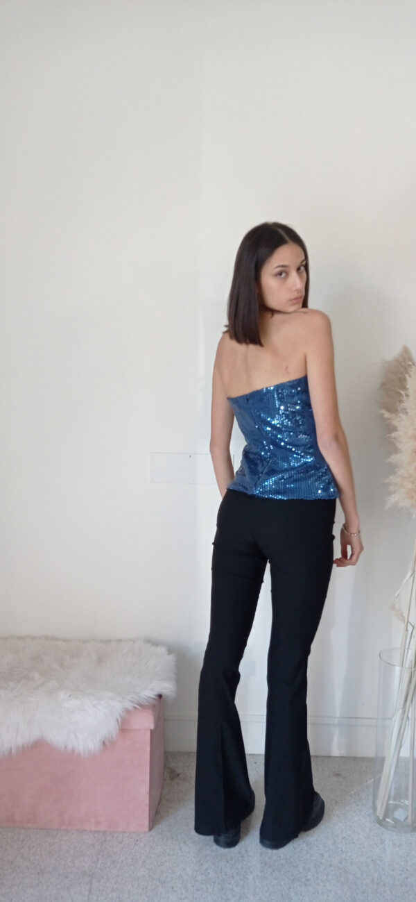 Top Guêpière in Paillettes - Fucsia e Blu Elettrico con Spalline Removibili