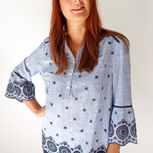 Blusa in cotone macramè Art. Bolle