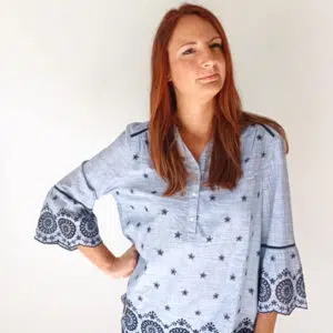 Blusa in cotone macramè Art. Bolle
