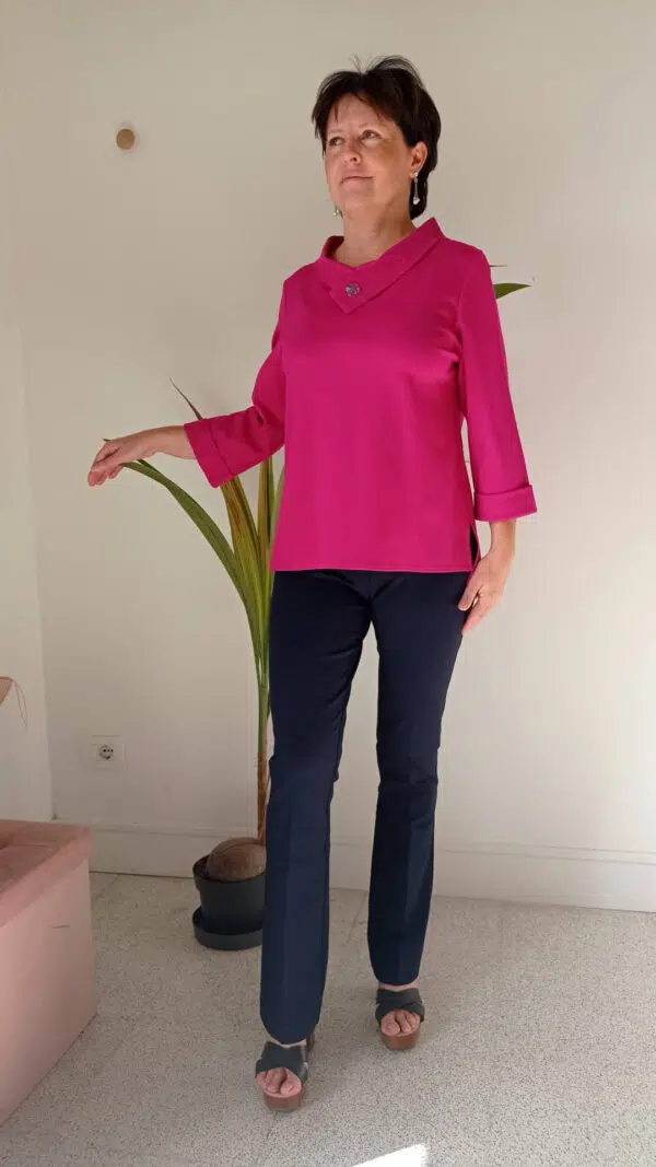 Maglia collo bon ton Art. Rosa
