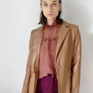 Giacca Ecopelle Stella McQueen Art. Viola - L'Essenza dell'Autunno in Stile Nocciola