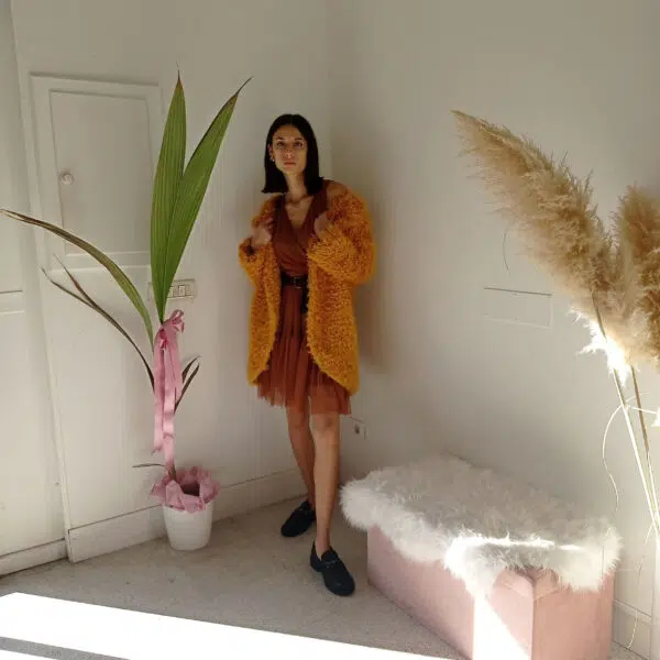 Cappotto in Pelliccia Ecologica Ocra - Caldo e Fashion by Stella McQueen