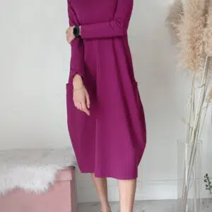 Abito Magenta in Punto Milano Viscosa - Eleganza Quotidiana e Versatilità