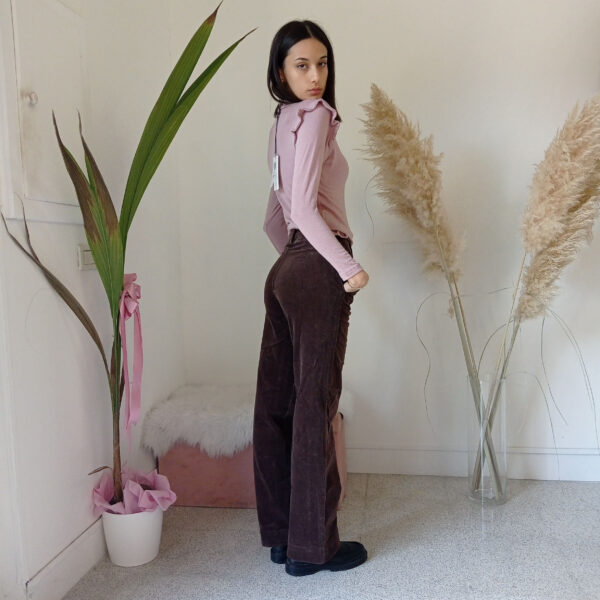 Pantalone Palazzo in Velluto a Coste Armonia - Eleganza Poliedrica per Ogni Occasione