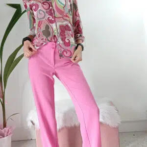 Camicia in crepe con fantasia geometrica anni '70 - Carla