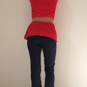 Maglia donna primavera/estate in viscosa con collo sciallato e bottoni sui polsini