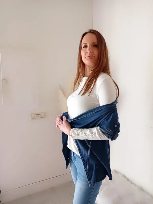 Spolverino da donna in tessuto chambray Art. Leonarda