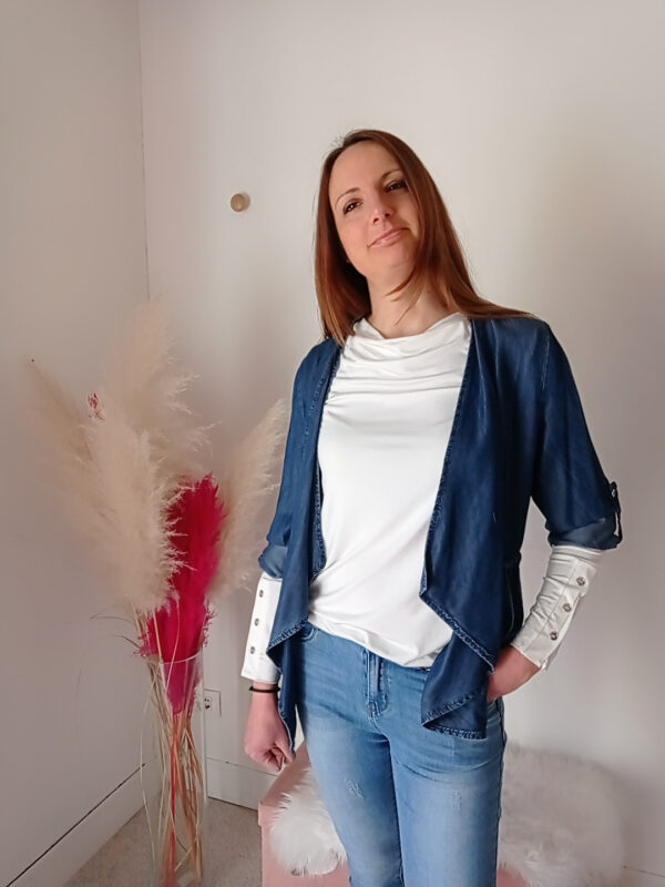 Spolverino da donna in tessuto chambray Art. Leonarda