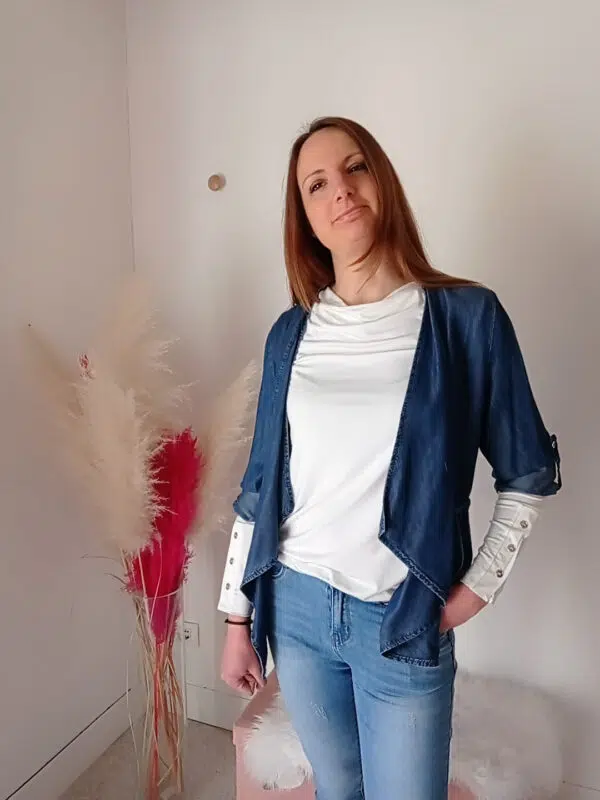 Spolverino da donna in tessuto chambray Art. Leonarda