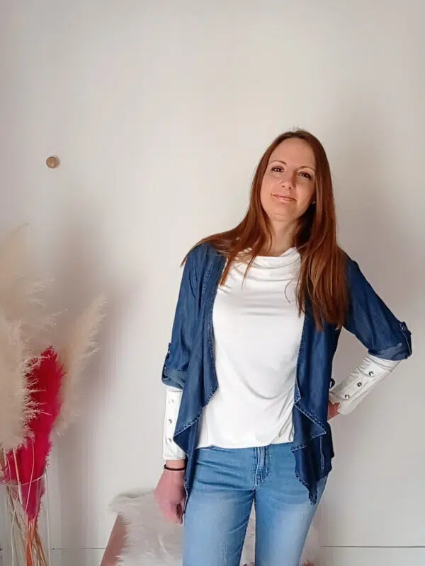 Spolverino da donna in tessuto chambray Art. Leonarda