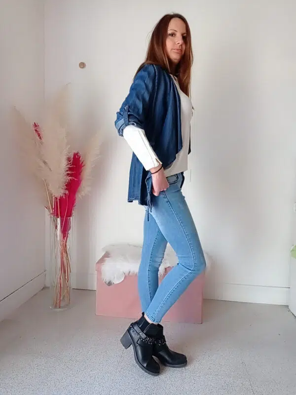 Spolverino da donna in tessuto chambray Art. Leonarda