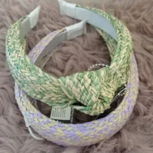Cerchietto in rafia melangiato - Disponibile in verde e lilla