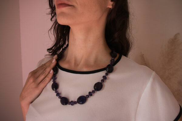 Collana Girocollo in Polvere di Ametista