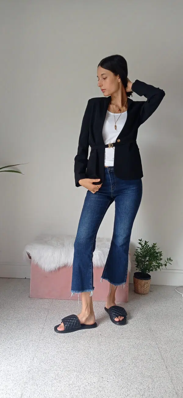 Giacca Nera Elegante - Versatile per Outfit Formali e Casual