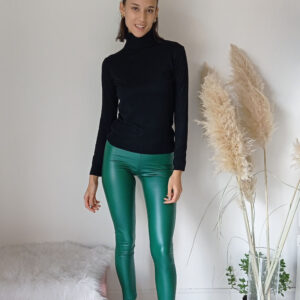 Leggings in Ecopelle di Lusso - Stile Audace, Confort Eccezionale - Taglie S-XL, Colori Verde e Nero