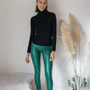 Leggings in Ecopelle di Lusso - Stile Audace, Confort Eccezionale - Taglie S-XL, Colori Verde e Nero